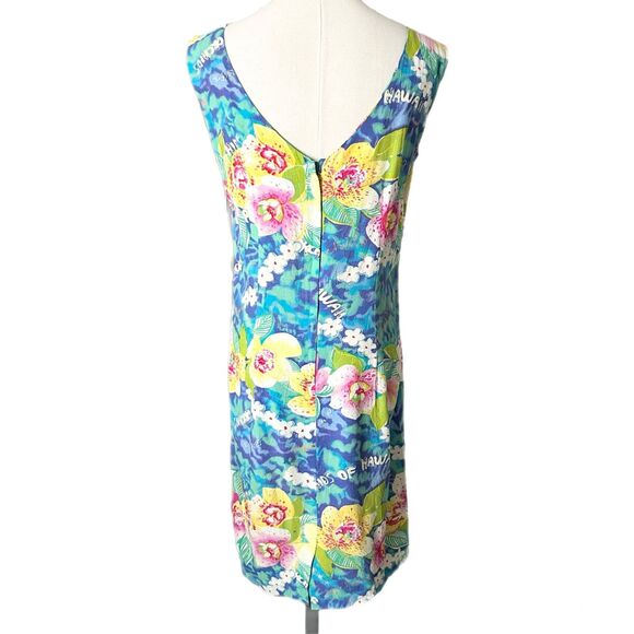 Vintage Jams World Orchids of Hawaii Floral Print Mini Dress Size 7 Small - Picture 3 of 4